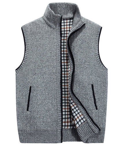 Contrast Zip Cardigan Vest