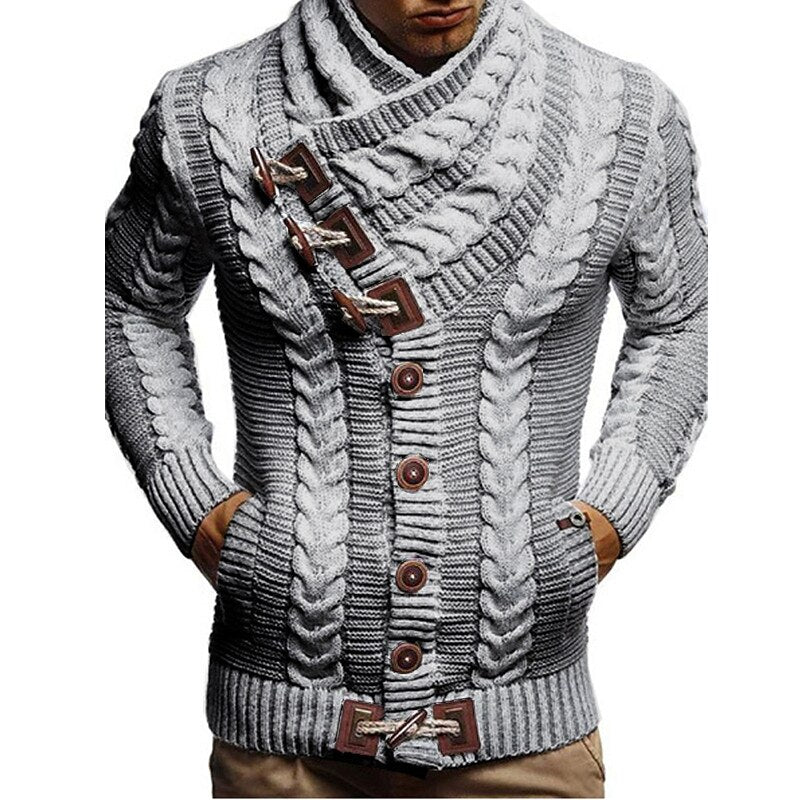 Cable Toggle Collar Cardigan
