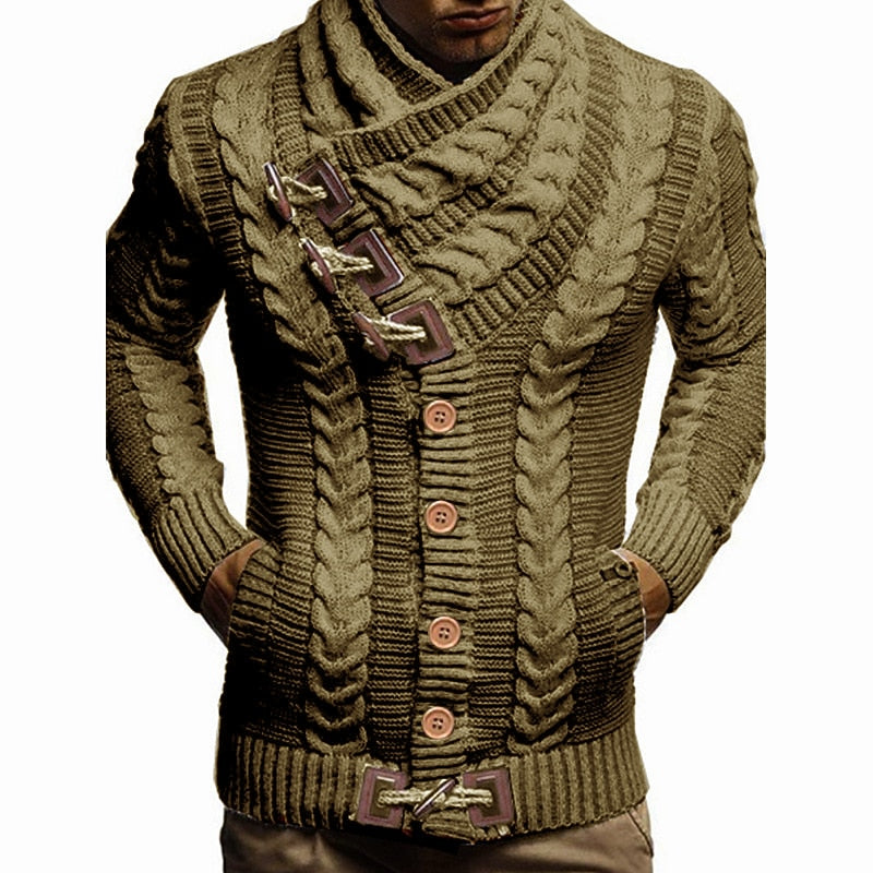 Cable Toggle Collar Cardigan