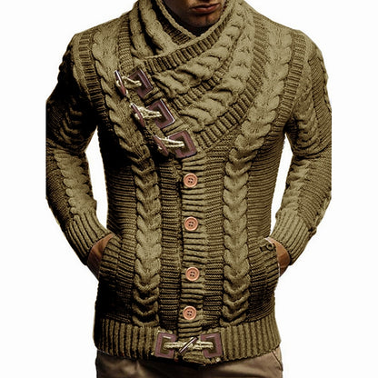 Cable Toggle Collar Cardigan