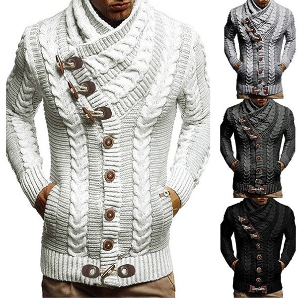 Cable Toggle Collar Cardigan
