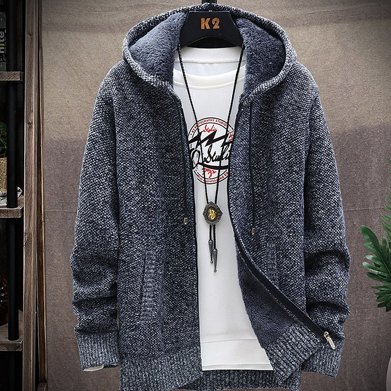Marl Hooded Zip Cardigan