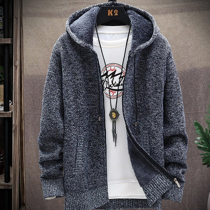 Marl Hooded Zip Cardigan