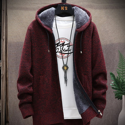 Marl Hooded Zip Cardigan