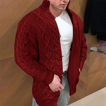 Diamond Cable Button Cardigan
