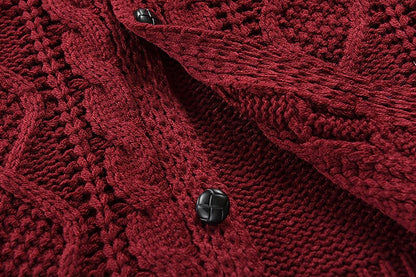 Diamond Cable Button Cardigan