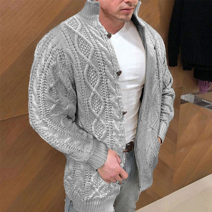Diamond Cable Button Cardigan