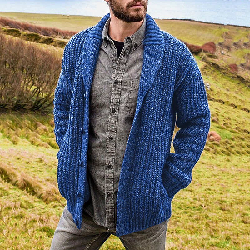 Chunky Cable Lapel Cardigan