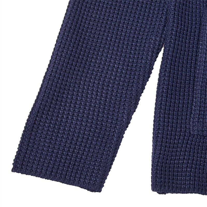 Waffle Texture Knit Blazer Cardigan