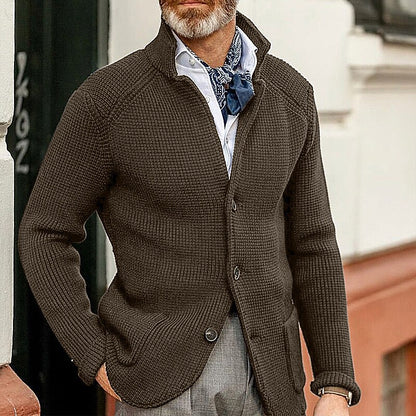 Waffle Texture Knit Blazer Cardigan