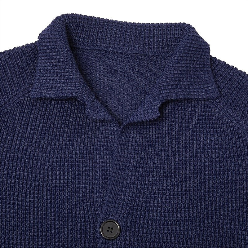 Waffle Texture Knit Blazer Cardigan