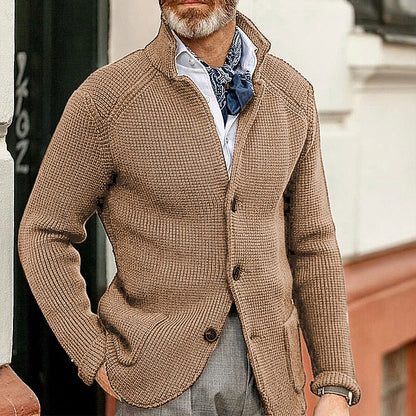 Waffle Texture Knit Blazer Cardigan