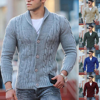 Wave Cable Button Cardigan