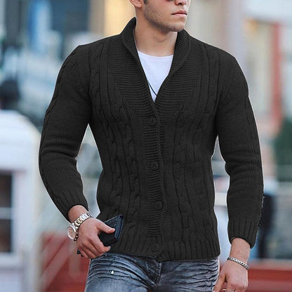 Wave Cable Button Cardigan