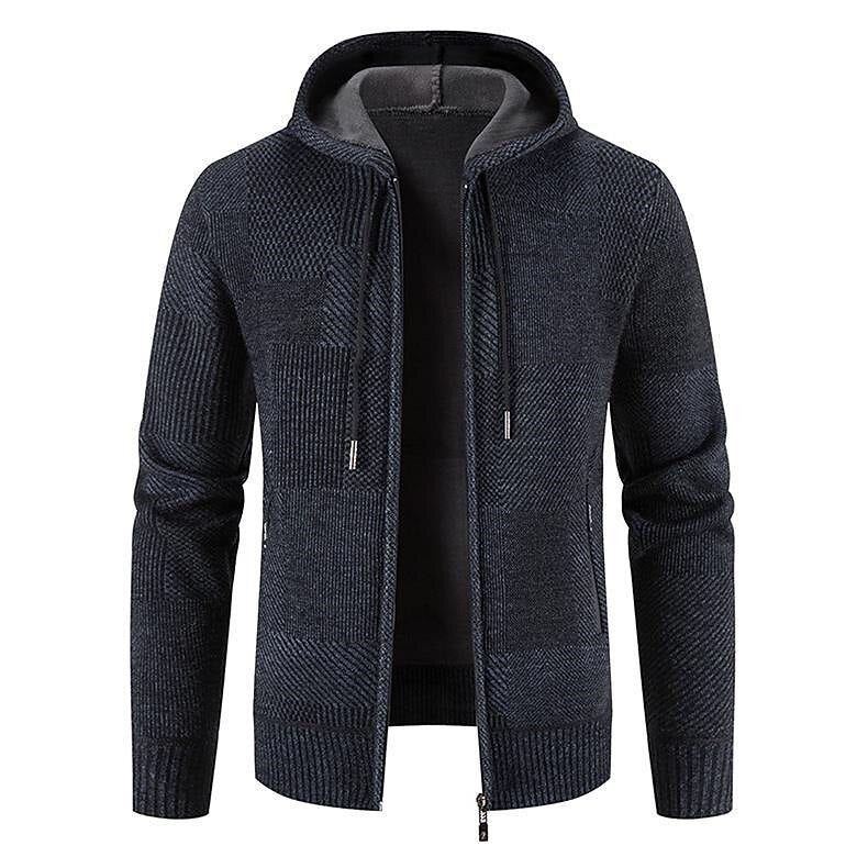 Waffle Hooded Zip Cardigan