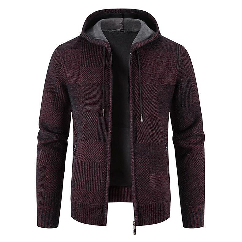 Waffle Hooded Zip Cardigan