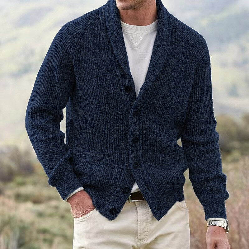 Shawl Rib Button Cardigan