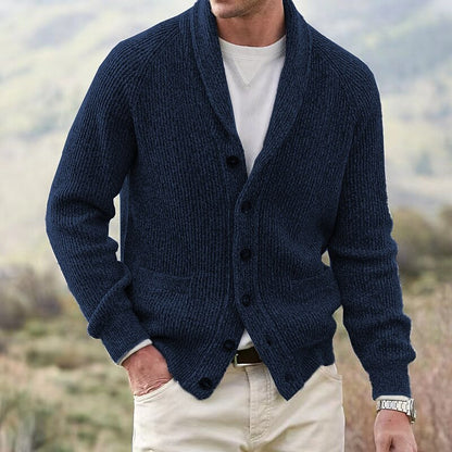 Shawl Rib Button Cardigan