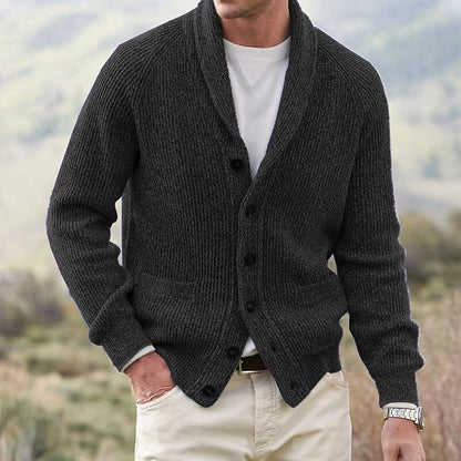 Shawl Rib Button Cardigan