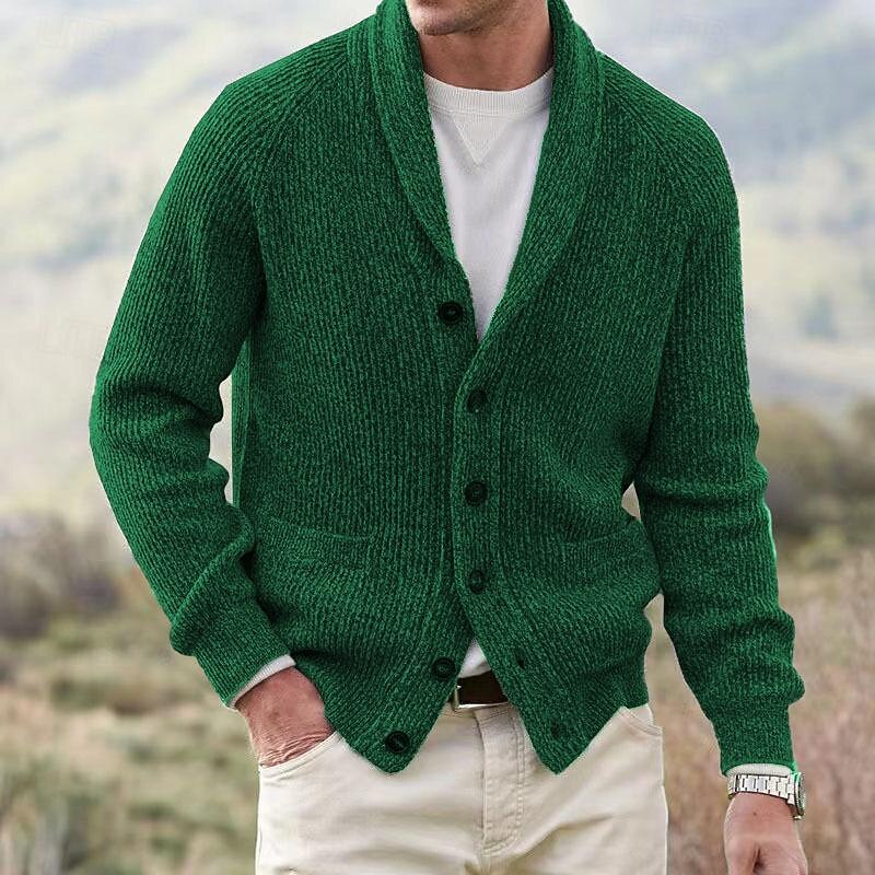 Shawl Rib Button Cardigan