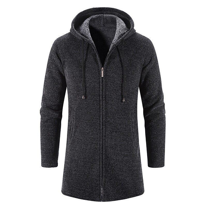 Longline Hooded Zip Cardigan