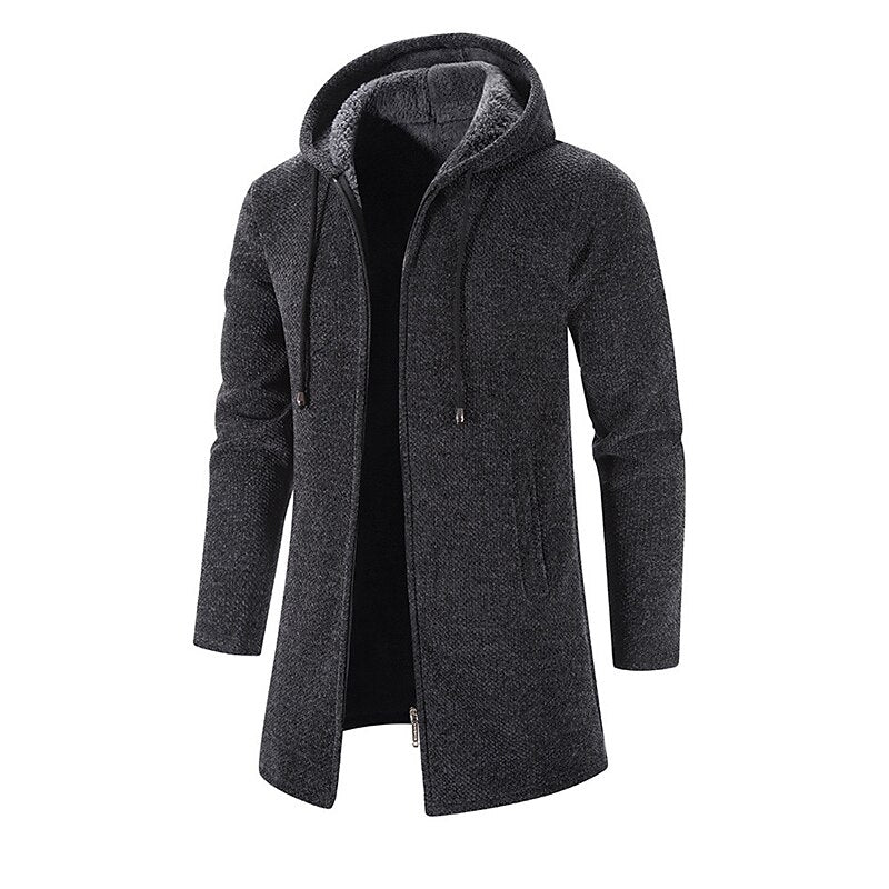 Longline Hooded Zip Cardigan