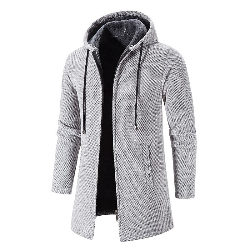Longline Hooded Zip Cardigan