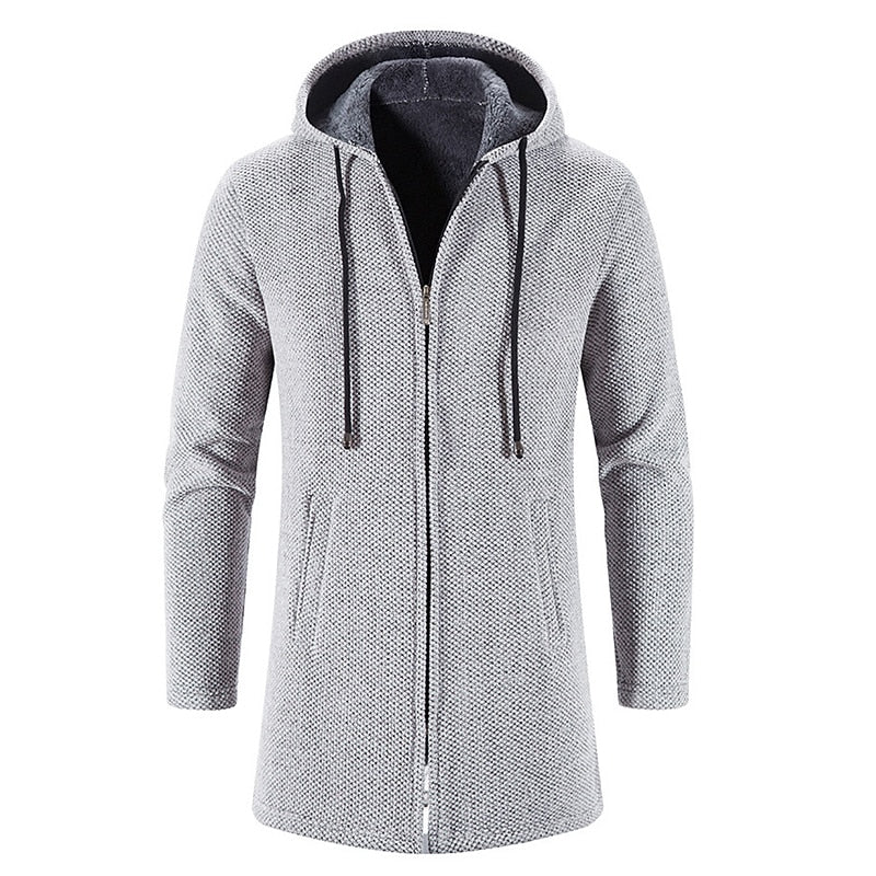 Longline Hooded Zip Cardigan