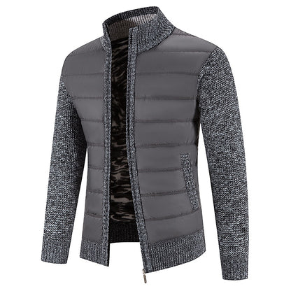 Quilted Front Zip Cardigan