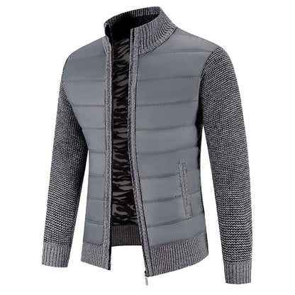 Quilted Front Zip Cardigan