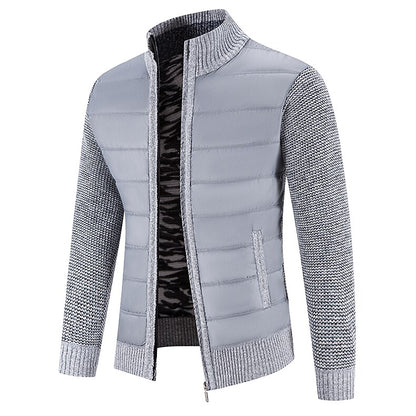 Quilted Front Zip Cardigan
