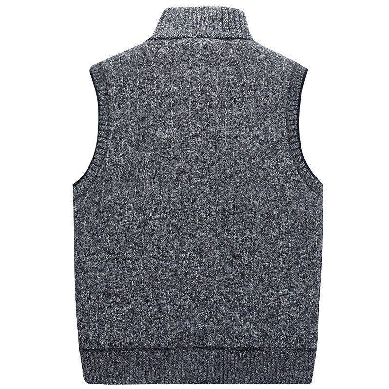 Tweed Look Zip Vest