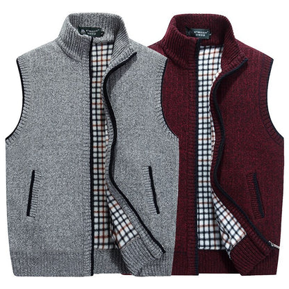 Tweed Look Zip Vest