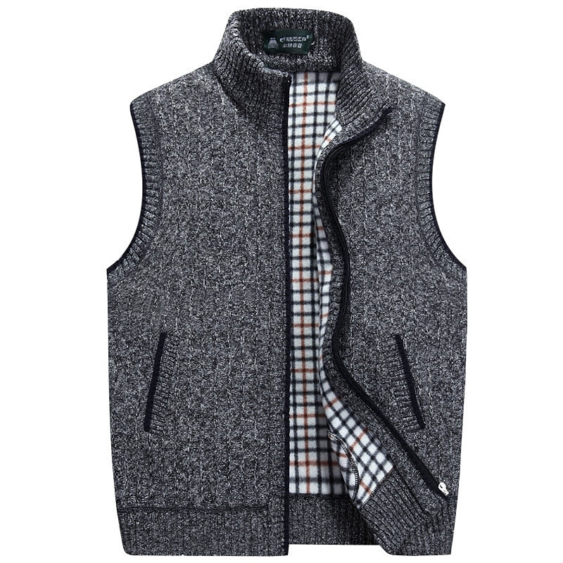 Tweed Look Zip Vest