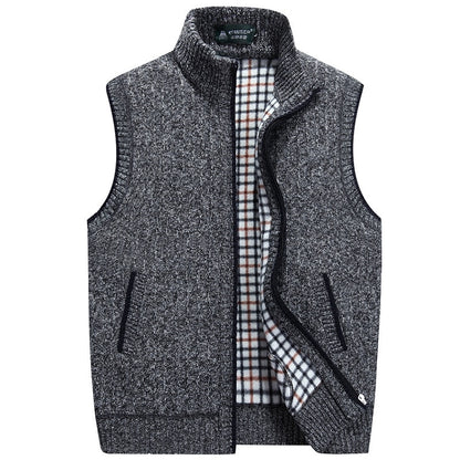 Tweed Look Zip Vest