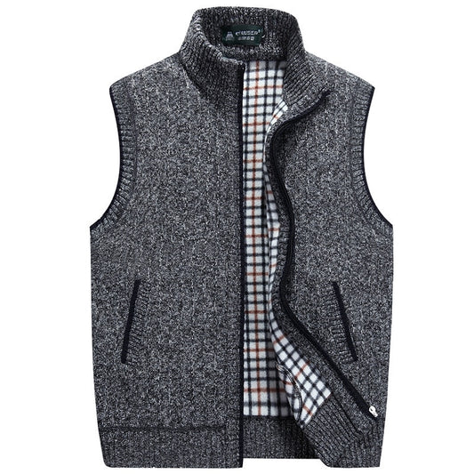 Tweed Look Zip Vest