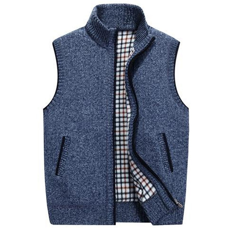 Tweed Look Zip Vest