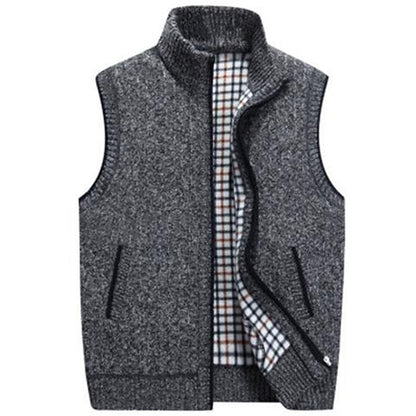 Tweed Look Zip Vest