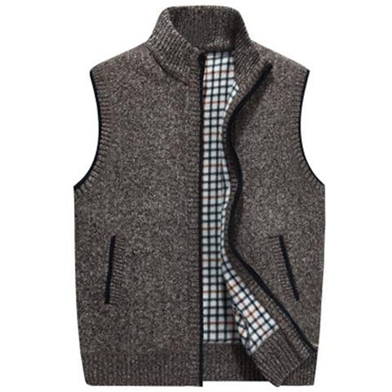 Tweed Look Zip Vest