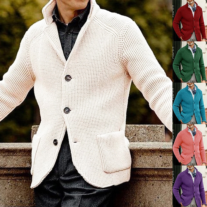 Notched Collar Pocket Cardigan