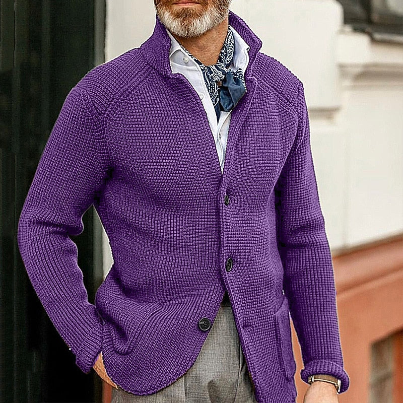 Notched Collar Pocket Cardigan