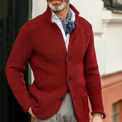 Notched Collar Pocket Cardigan