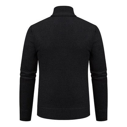 Clean Rib Stand-Collar Cardigan