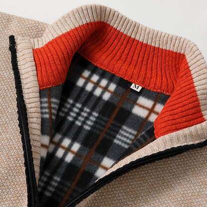 Clean Rib Stand-Collar Cardigan