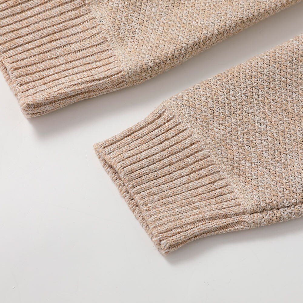 Clean Rib Stand-Collar Cardigan