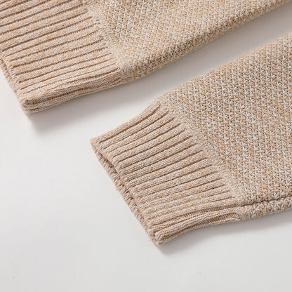 Clean Rib Stand-Collar Cardigan