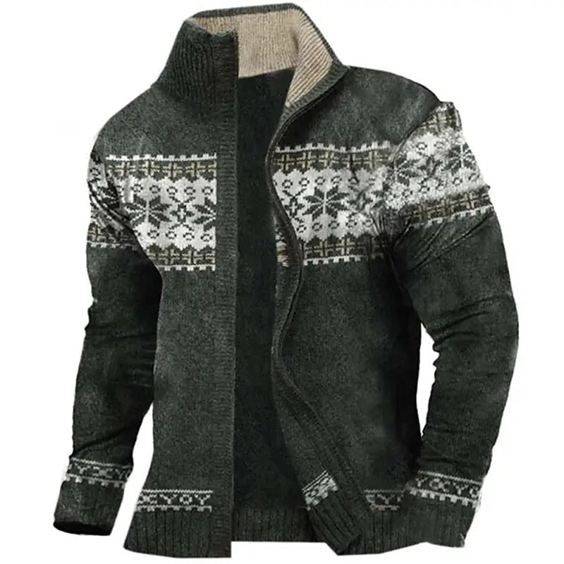 Nordic Snowflake Zip Cardigan