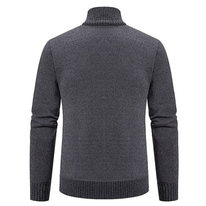Fine Gauge Stand-Collar Zip Cardigan