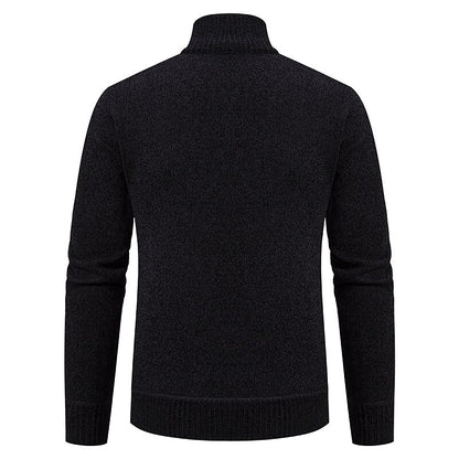Fine Gauge Stand-Collar Zip Cardigan