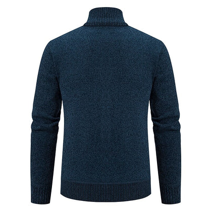 Fine Gauge Stand-Collar Zip Cardigan
